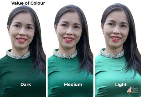 Properties of colour - value of colour, dark, medium or light