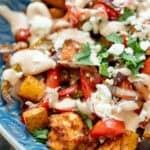 a close up shot of fiesta potatoes