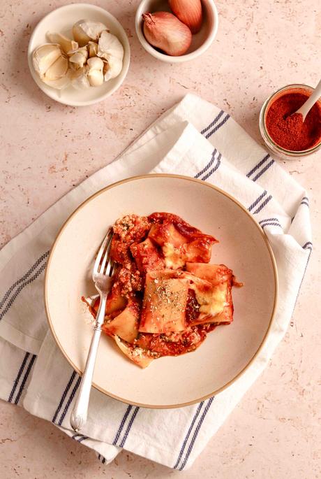 Spinach and ricotta stuffed pasta