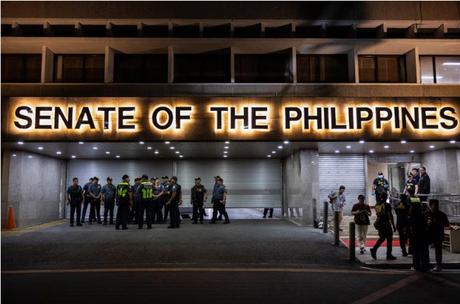 Gunshots reported inside Philippine Senate amid arrest tensions over senator