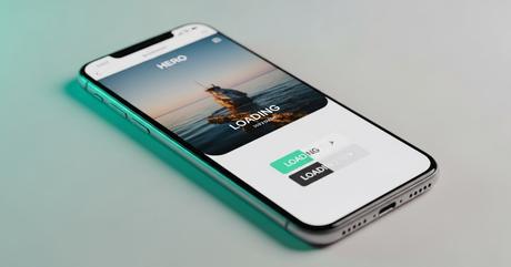 A high-end smartphone displaying a website with a large hero image that appears 