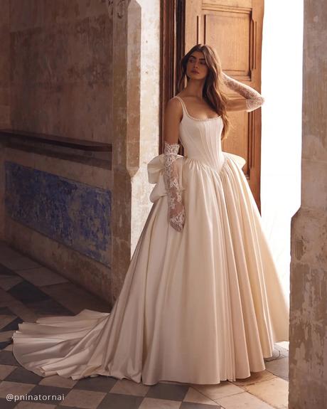 basque waist wedding dresses ball gown corset pninatornai