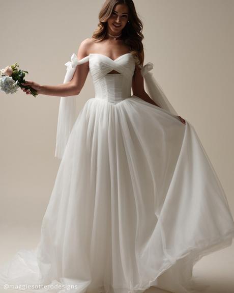 basque waist wedding dresses simple a line off the shoulder sweetheart neckline magiesottero