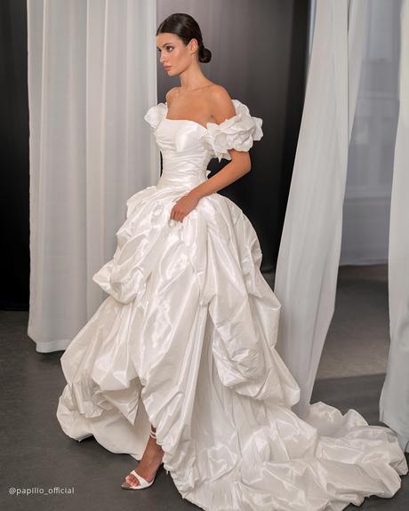 bubble hem wedding dresses simple ball gown papilio