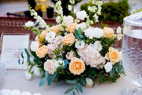 Romantic Summer Wedding White Peach Flowers
