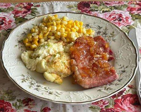 Gingered Ham & Deviled Potatoes