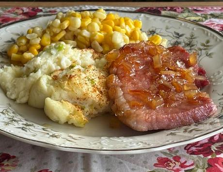 Gingered Ham & Deviled Potatoes