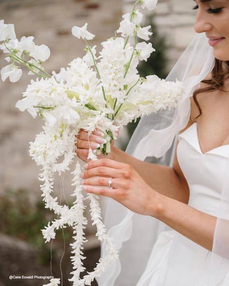 micro wedding at venue 3 two bouquet white