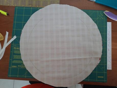 Cutting the fabric to make my bodhran bag