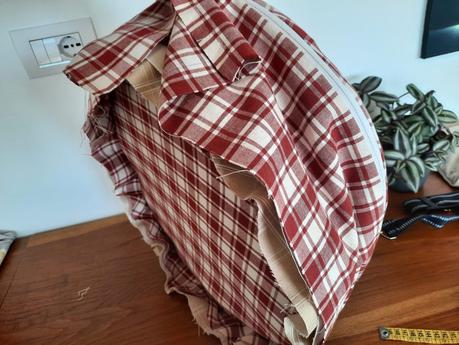 My bodhran bag inside out for the final construction phase