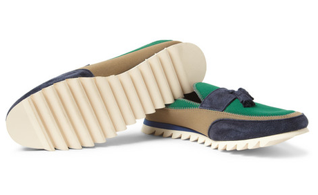 Spring Ahead, Loafer Below:  Kolor Suede and Neoprene Tasselled Loafer