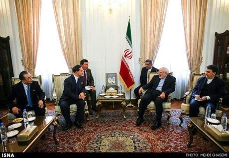 DPRK Vice Foreign Minister Ri Kil Song (2nd L) meets with Iran's Foreign Minister Mohammad Javad Zarif (2nd R) in Tehran on 24 February 2014 (Photo: Mehdi Ghasemi/ISNA/The Iran Project).