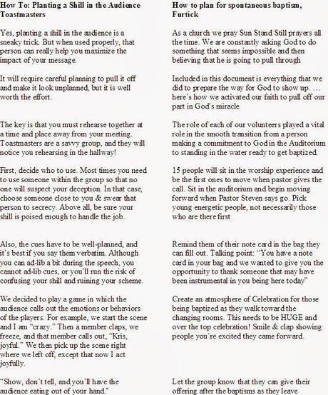 How to plant a shill in the audience: Steven Furtick takes a cue from Toastmasters