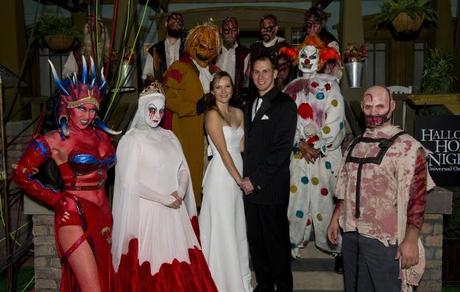 Guests wearing halloween costume