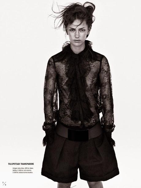 Stina Olsson by Andreas Sjödin for Elle Sweden March 2014