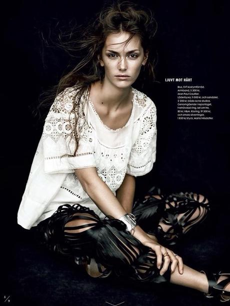 Stina Olsson by Andreas Sjödin for Elle Sweden March 2014