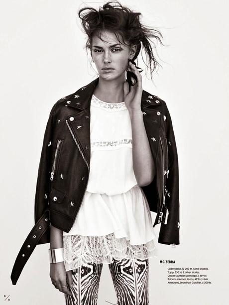 Stina Olsson by Andreas Sjödin for Elle Sweden March 2014