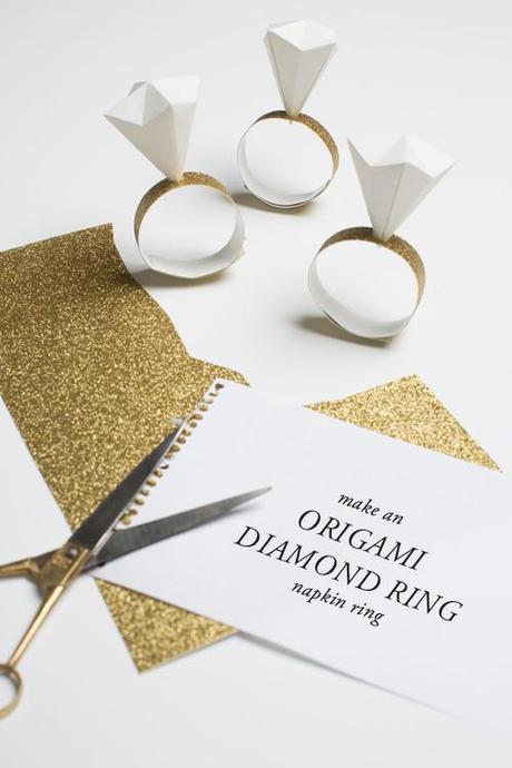 Origami diamond ring napkin rings