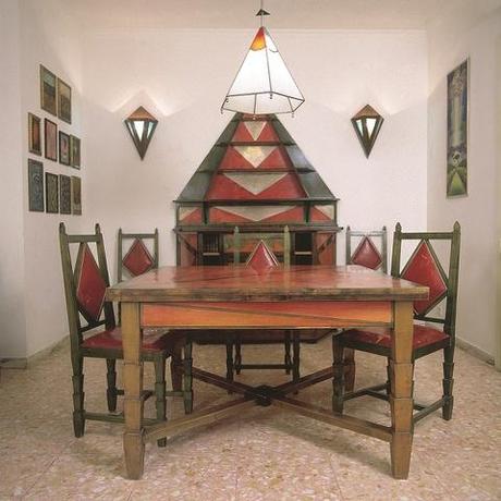 Cimino Home Dining Room Set (Sala da pranzo di casa Cimino), early 1930s from Guggenheim's Italian Futurism Exhibit