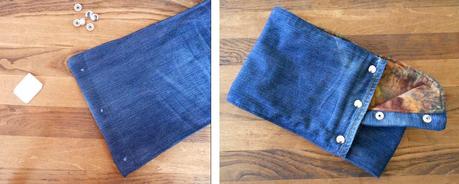 Upcycled Denim and Fleece Scarf