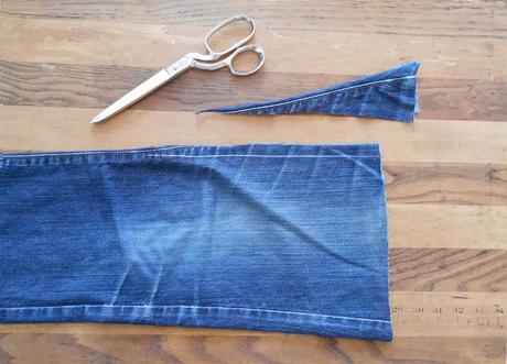 Upcycled Denim and Fleece Scarf