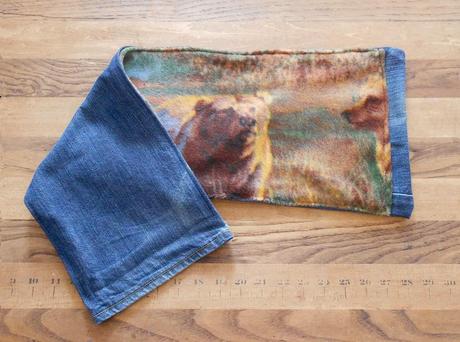 Upcycled Denim and Fleece Scarf