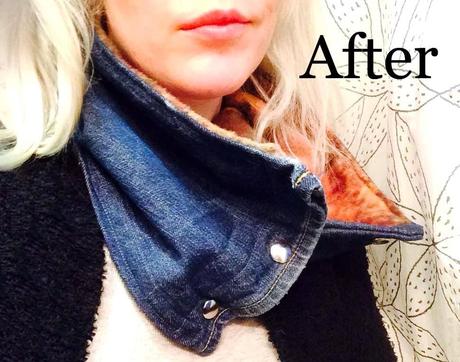 Upcycled Denim and Fleece Scarf