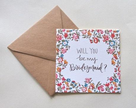 Personalised bridesmaid invitation