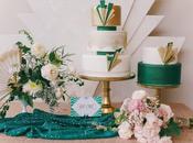 1920s Wedding Inspiration with Emerald Gold Tones Couture Candy Buffet Company