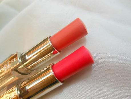 Sneak Peek : New! L'Oreal Paris Rouge Caresse Lipsticks (301) Dating Coral and (06) Aphrodite Scarlet
