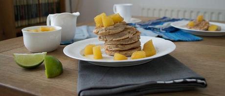 Coconut Milk Pancakes With Pineapple & Lime Syrup