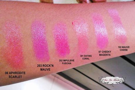 Swatch Check - 6 Loreal Rouge Caresse Lipstick Swatches