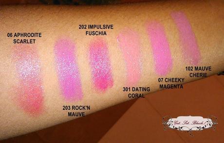 Swatch Check - 6 Loreal Rouge Caresse Lipstick Swatches