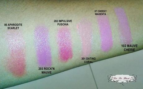 Swatch Check - 6 Loreal Rouge Caresse Lipstick Swatches