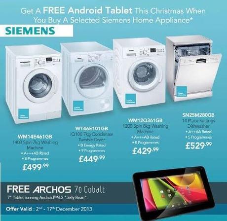 Siemens Kitchen Appliances - Free Archos Tablet!