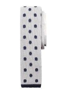 A knit tie with a navy pattern by S+D.