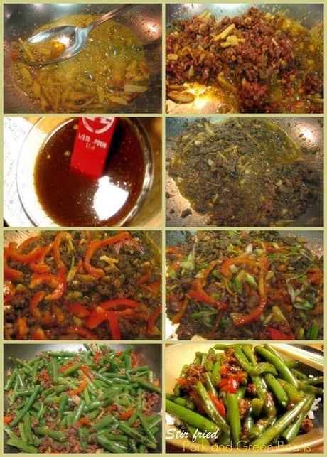 Stir-fried pork and green beans-collage2