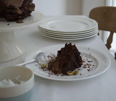 Chocolate and Tahini Pancake Cake