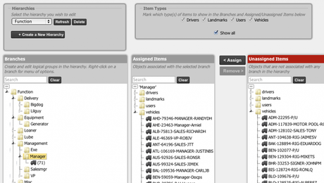 Example GPS Insight Hierarchy Manager