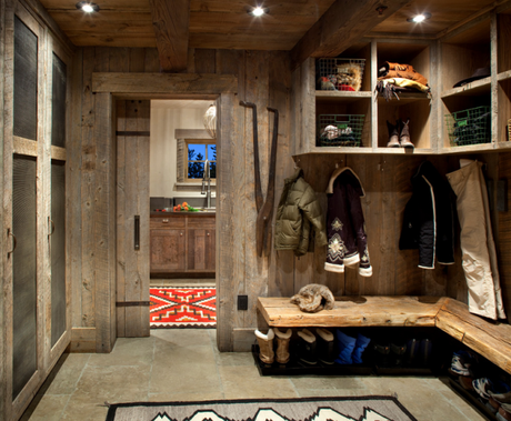 rustic mudroom