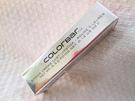 Colorbar Sheer Creme Lust Lipcolor (01) Red Carpet : Review, Swatch, LOTD