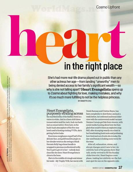 Heart Evangelista - Cosmopolitan Magazine Philippines March 2014