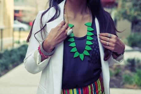 Urban Outfitter White Blazer, Nanette Lepore Shorts, Crazy & Co. Jewelry, Tommy Hilfiger Sandals, Tanvii.com