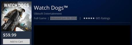 Watch Dogs dated on PSN store