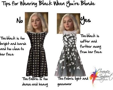 tips for wearing black when you're blonde