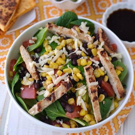 Salad with Black beans & Corn and Citrus Blasamic Vinaigrette