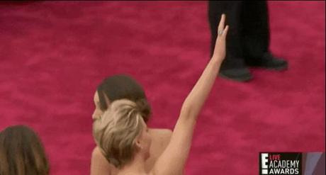 Jennifer Lawrence tripping at Oscars 2014 gif