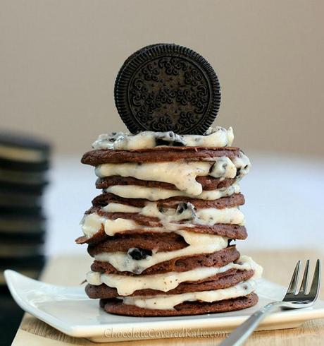 Healthy Chocolate Oreo Cookie Pancakes Chocolate Covered Katie marthafied.com