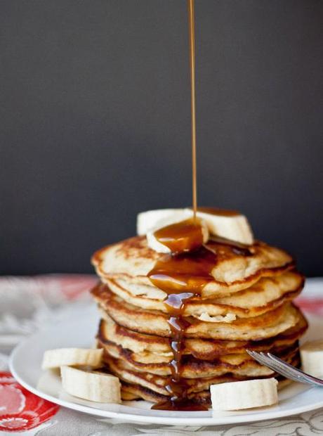 Banana Pancakes with Coconut Caramel Syrup Blogging Over Thyme marthafied.com