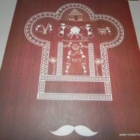 Festival Motif - Warli in chef's cap